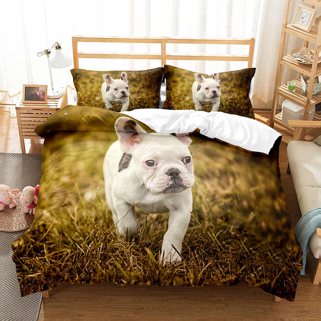 Zestaw poszewek na kołdrę French Bulldog Cute Dog Poliester Poszewka na kołdrę Twin Full Size Dla dzieci nastolatków dorosłych Wystrój sypialni Zestaw pościeli