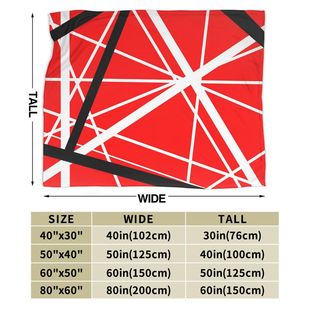 Van Halen Abstract Red With Black And White Lines Super Soft Blanket Novelty Travel Throw Blanket Couch Chair Flannel Bedspread