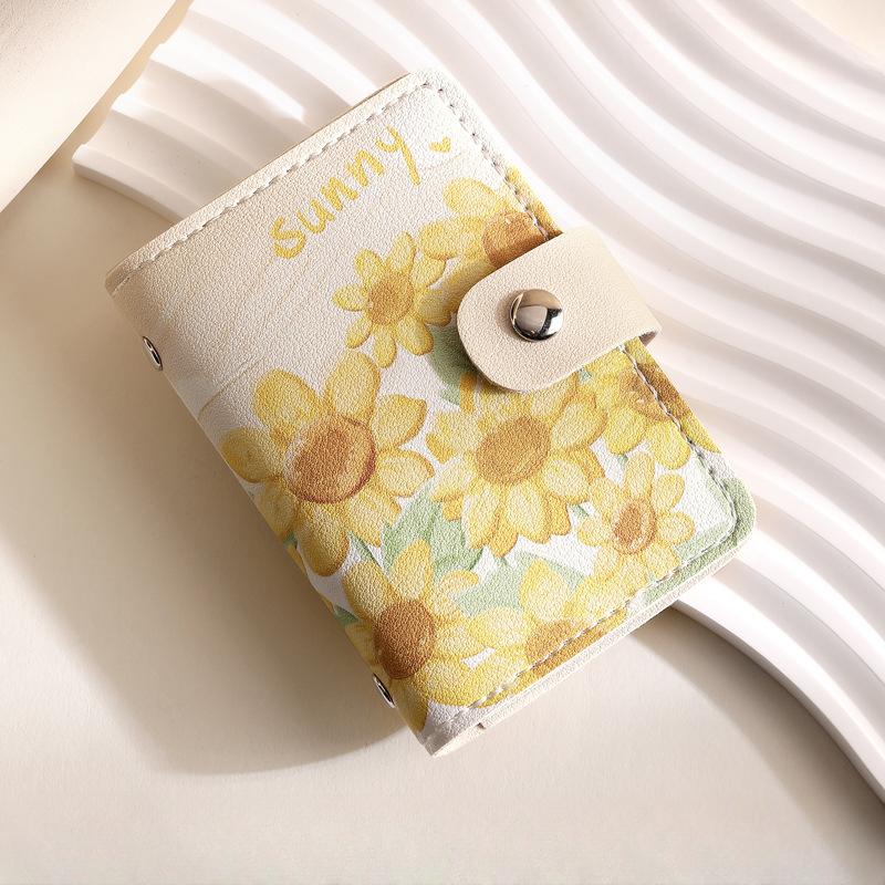 Mini Porte-Cartes Rétro Peinture à l'Huile pour Femmes Grande Capacité Multi-Fentes pour Cartes Housse pour Carte d'Identité Sac de Rangement pour Permis de Conduire Porte-Monnaie