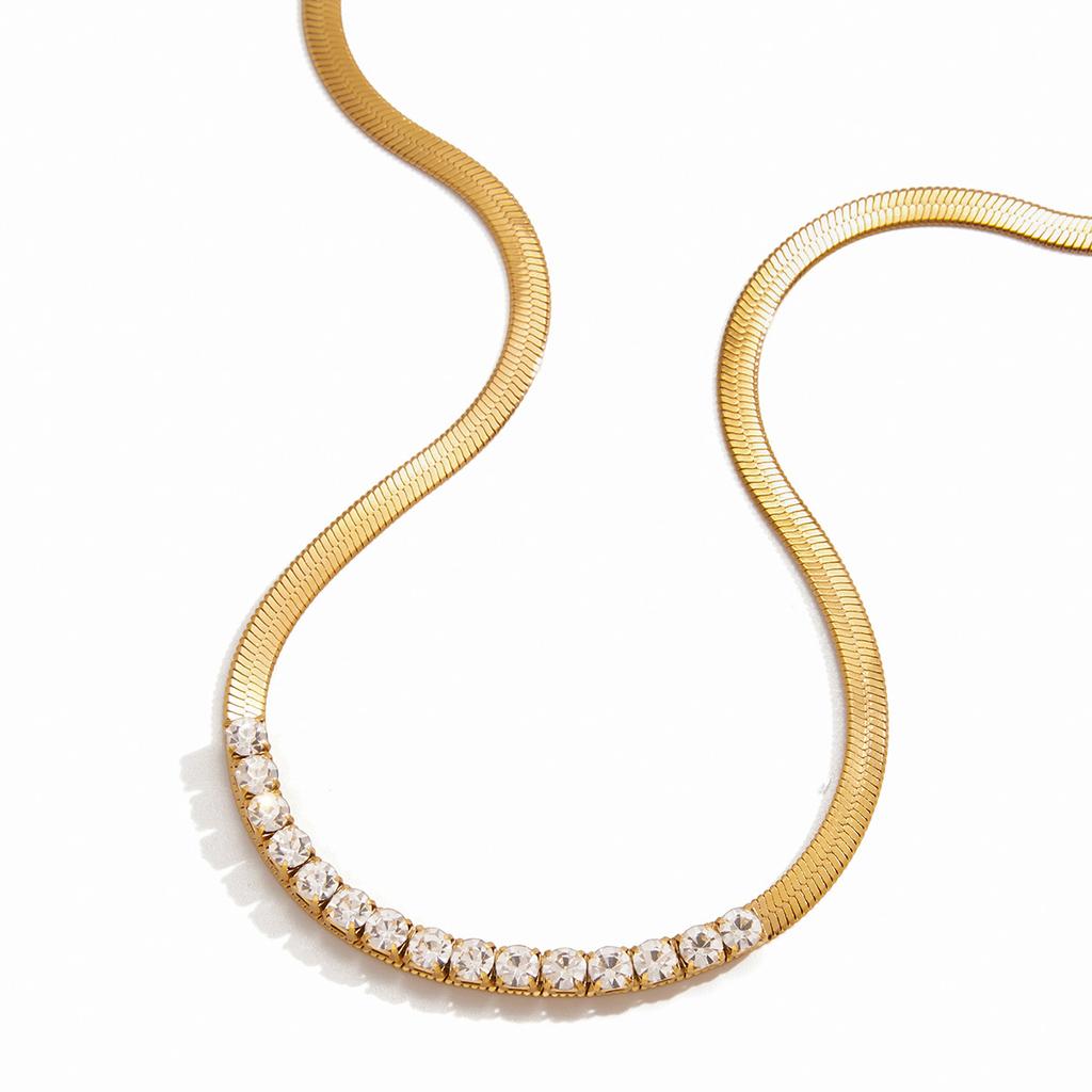 Niche Design Rhinestone Blade Necklace Accessories Sweater Chain Accessories