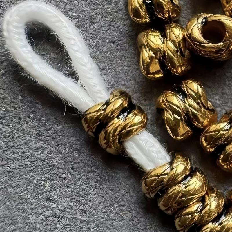 Retro Gold-Plated Tibetan Style Snake Knot Beads – DIY Accessory for Cultural Play and Wire Bundle Organization.