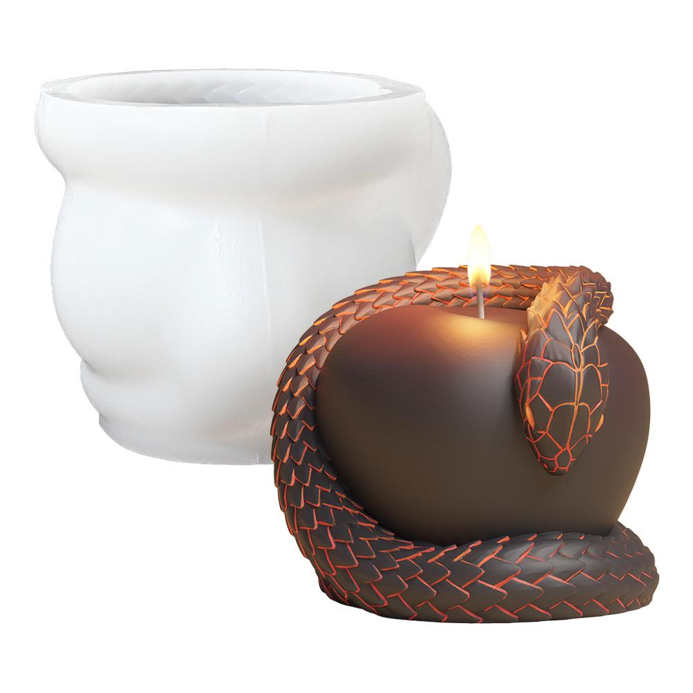 DIY Forbidden Fruit Silicone Mold – Apple & Snake Shape for Halloween Candles