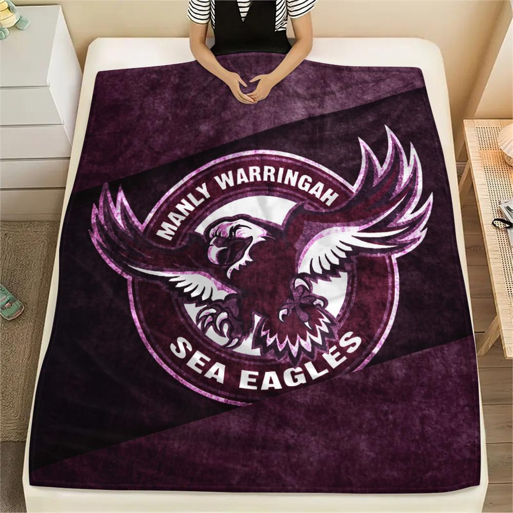 

Фланелевое одеяло с принтом Manly Warringah Sea Eagles, Высококачественное, Удобное для всех сезонов, Декор для дома, Тепло и комфорт 80cm x 120cm