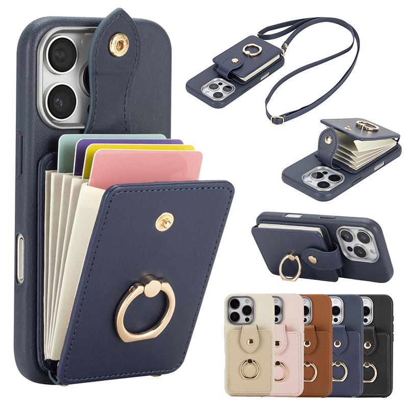 Phone Case: for iPhone Case Wallet with Card Holder, 360°Rotation Finger Ring Holder Kickstand,