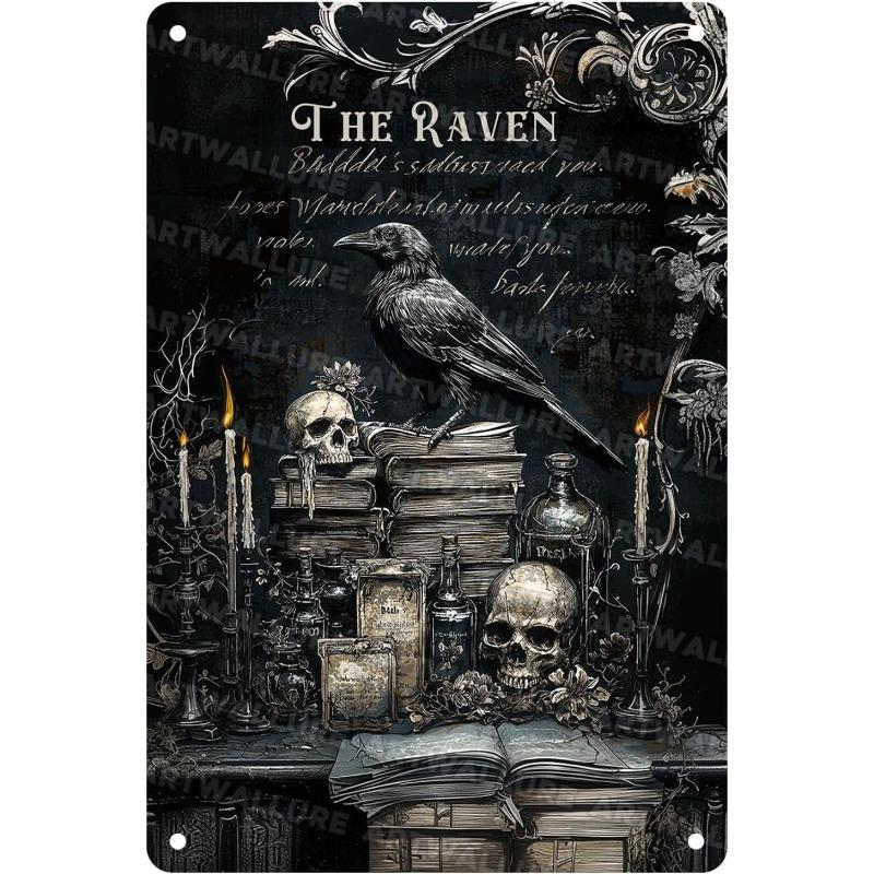 Halloween Metal Wall Sign Spooky Decor 20x30cm