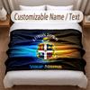 Luton Town Printed Flannel Blanket Custom Name Text Soft Warm Throw For Bedroom Holiday Gift
