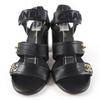 Great CHANEL Sandals COCO Mark Turnlock Sandals In Leather Black 35.5 G37387 Used
