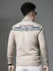 European Style 2025 Autumn and Winter New Fake Two-Piece V-Neck Sweater for Men, Trendy Brand Gold-Stamped Casual Knit Base Shirt for Men
