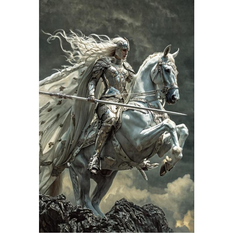 Modern Nordic Female Art Lady Knight Dark Demon Retro Posters Prints Canvas Painting Wall Art Picture Living Room Home Decor