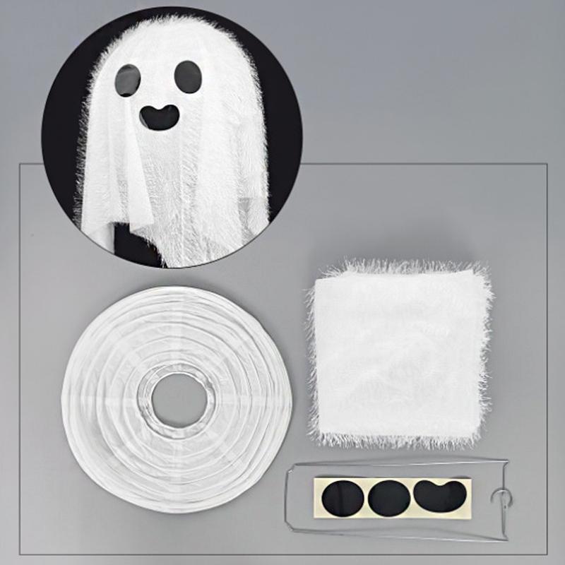 1PC Easy Halloween Craft Supplies Halloween Ghost Lantern Handmade Spooky Lantern Decor Eco-Friendly Halloween Crafts 30cm