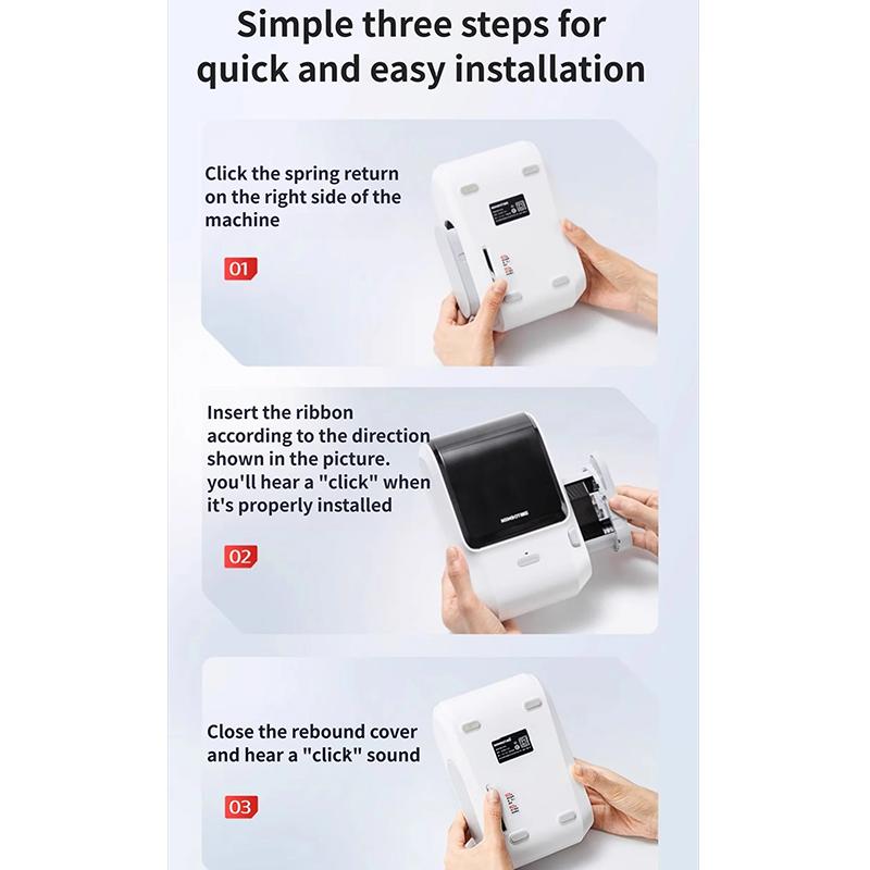 Niimbot M3 Thermotransfer-Etikettendrucker Farbband Schwarz Weiß Rot Golden Grün Blau Farbdruck Karbonband Langzeitlagerung