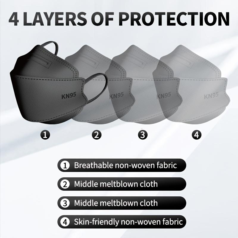 GTT 50/100/200Pcs Disposable Masks KN95 Independent Packaging 4-layer Thickened Filter Dust-proof Protection Fish Shape Mask