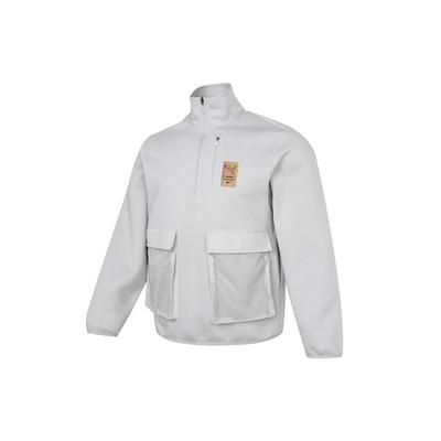 Casual Sports Workwear Stand Collar Windbreaker Jacket Men Outerwear Light-Grey 531449-09