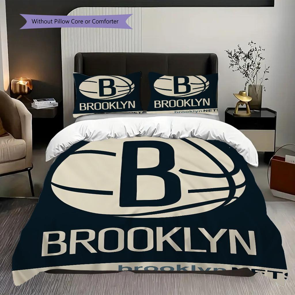 Brooklyn Nets Basketball Spirit Bedding(1 * duvet cover + 2 * pillowcase, without core)Bedding set Soft and comfortable Christmas birthday gift