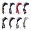 Women Vintage Turban Bonnet Hat with Elastic Wide Band Print Hijab Hat Bandana Headwrap Hat for Hair Loss Pastoral Hat