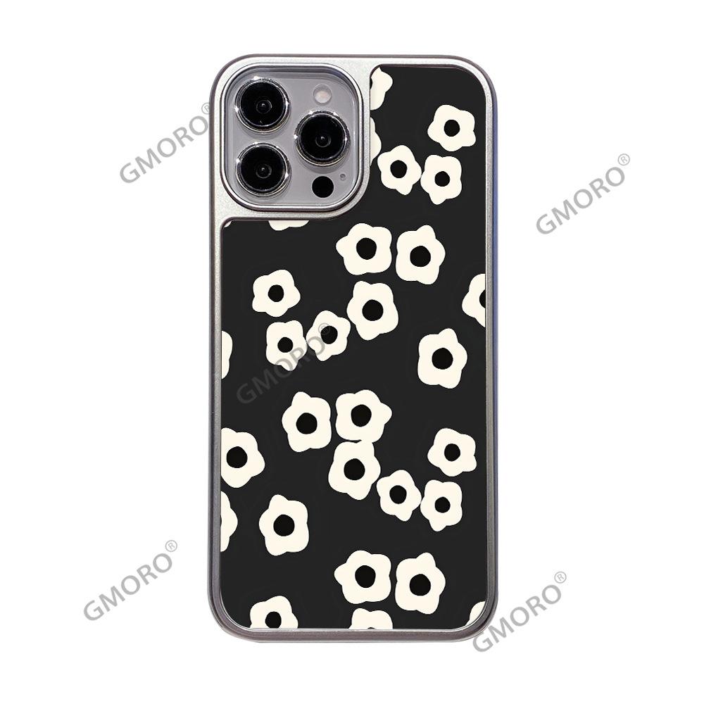 Simple Daisy Mobile Phone Case for iPhone16 Frosted Glass Apple 17 Large Hole Protective Case