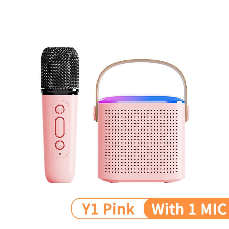 Y1 Wireless Dual Microphones Karaoke Machine KTV DSP System Bluetooth 5.3 PA Speaker HIFI Stereo Surround RGB Colorful LED Lights