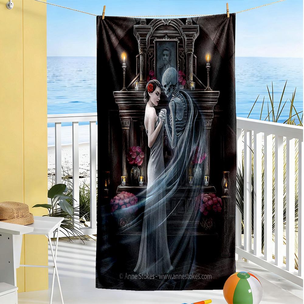 Gothic Style Beach Towel High Absorbency & Quick-Dry Comfortable Lightweight Suitable for Swimming, Gym, Camping, Yoga Vacation