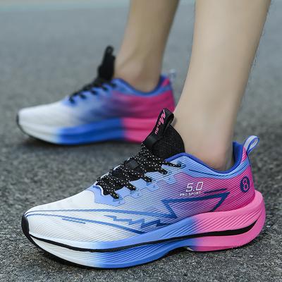 New Mens Athletic Shoes Racing Carbon Plate Athletic Running Shoes Light Slip-Resistant Professional Track Field Training Shoes Tennis Shoes