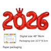 2026 Foil Number Balloon - Metallic New Year's Eve Party Decoration with Floor Stand, Sparkling NYE Countdown Celebration Decor