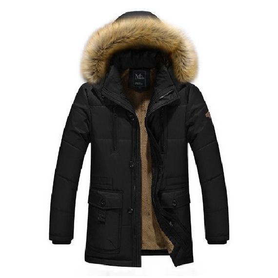 Winter Men's Cotton Jacket Men's Mid-Length Coat European and American Men's Fashion Loose Cotton Clothing Large Size Cold-Proof