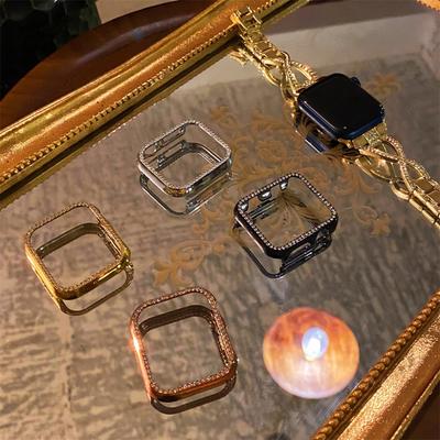 Diamond PC Case For Apple Watch Series10 9 8 7 6 SE Ultra Bling Bumper Protector Cover Shiny Frame For IWatch 46mm 42mm 40mm 41MM 45MM 44MM 49mm Cover