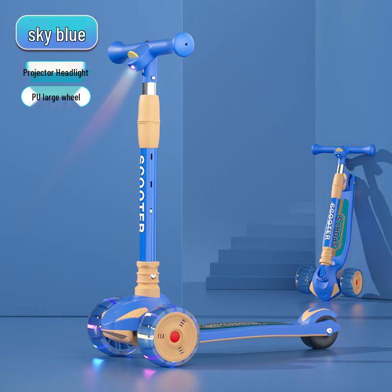 

Детский складной самокат с мигающими колесами для детей 2-12 лет - Идеальный подарок для начинающих