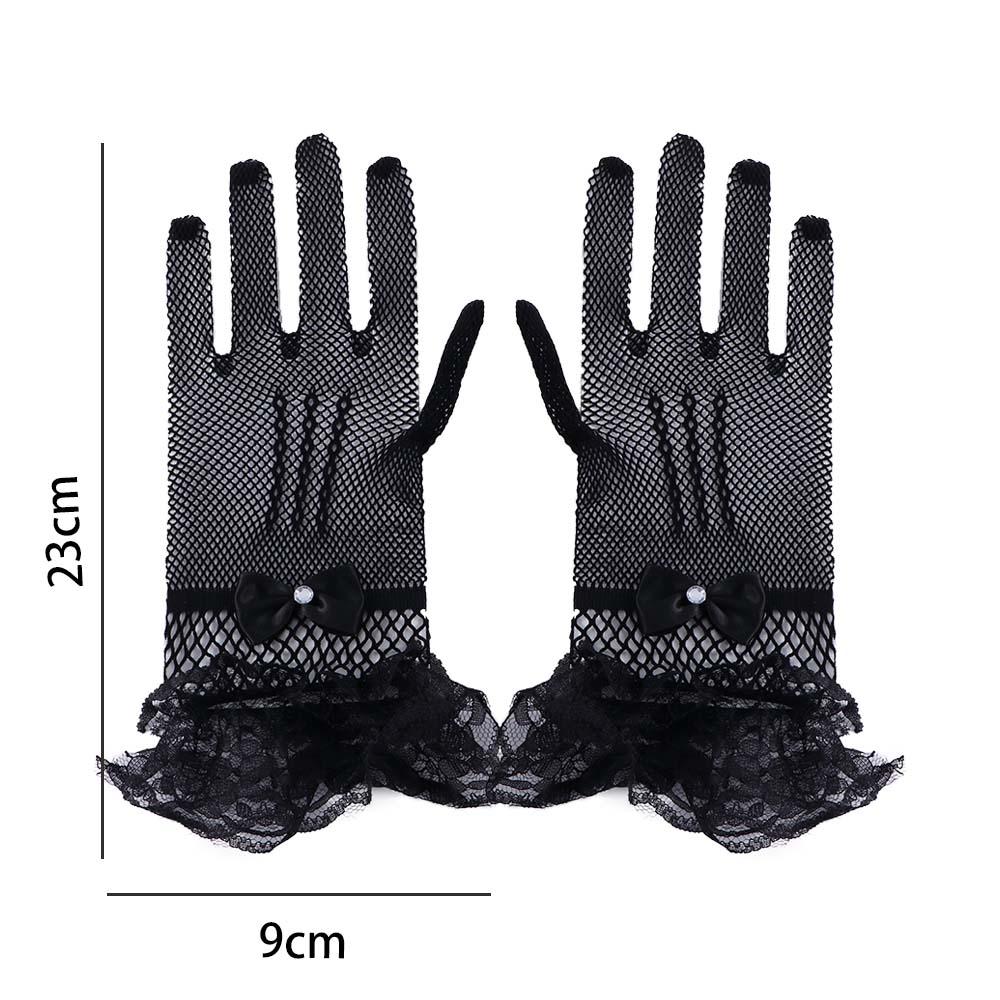 Sexy Flower Crystal Bow Anti-UV Wedding Gloves Women Driving Gloves Sun Protection Mittens Lace