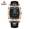 CHENXI 8209 Men's Sport Watches Luxury Retro Square Wristwatches Leather Strap Waterproof Quartz Power Reserve for Casual Sports