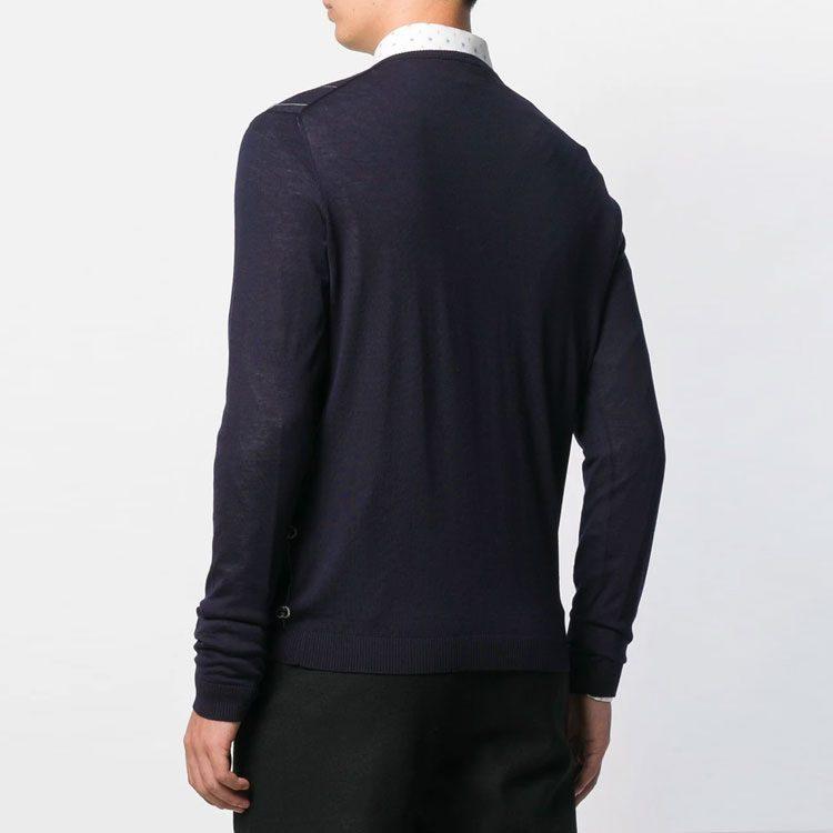 Gucci Sweaters Men's Dark Blue V Neck Moderate 576902XKAUM
