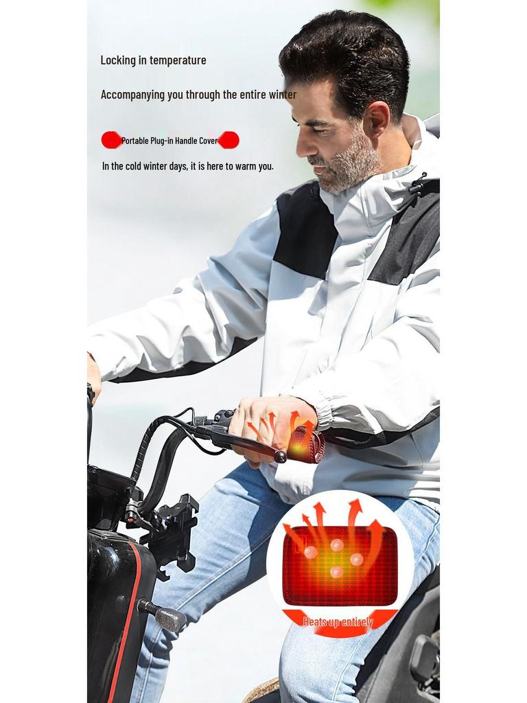 Electric Heated USB Charging Handlebar Covers for Motorcycles and E-Bikes