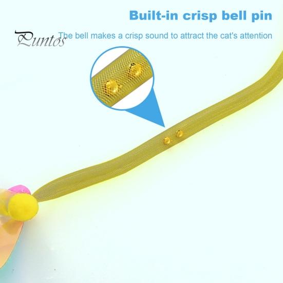 Cat Stick Toy Interactive Small Plush Ball Kitten Teaser Wand Toys with Bell Scratch-Resistant Soft Hose Cat Teaser Stick for Playing