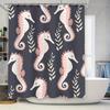 Seahorse Bath Shower Curtain Waterproof Fabric Decorative Home Bathroom Window Privacy Film For Kids Room Decoration Customizabl