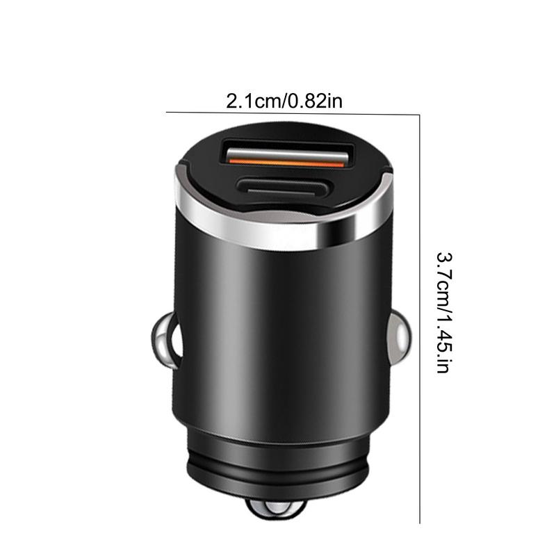 Fast Charging Car Charger Car Charger Adapter Multifunctional USB Small Concealed Pull Ring Charger Two Port Fast Charging