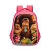Girls School Backpack Grades 3-4 Large Capacity Pink Cartoon Oxford Fabric Bag With Ergonomic Back Support Reflective