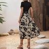 Women's Floral Print Round Neck Dress Set - Elegant Exotic Vacation Style for Spring/Summer 2025