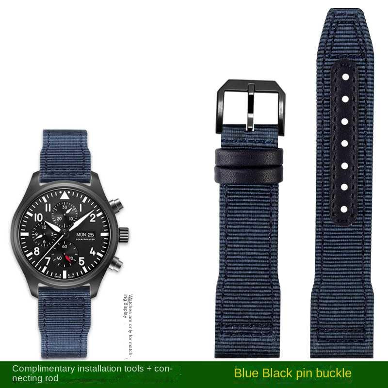 Bracelet de montre en nylon 20 mm 21 mm 22 mm pour IWC Universal Pilot Mark 18 Spitfire Fighter Série Portugal Bracelet de montre en toile