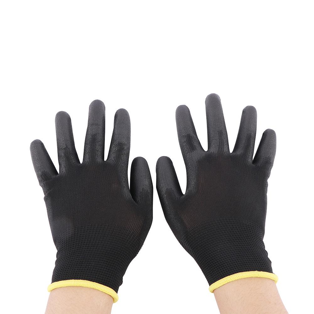 Black Workplace Coated Palm Coating Builders Protection Work Glove Safety Gloves Garden Supplies