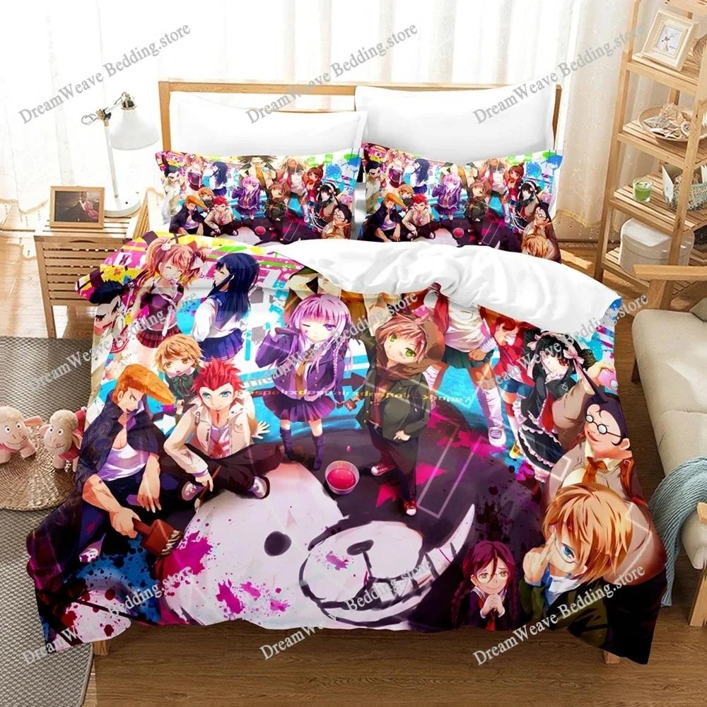 New Danganronpa Bedding Set Single Twin Full Queen King Size Bed Set Adult Kid Bedroom Duvet Cover Sets 3D Print Game Anime