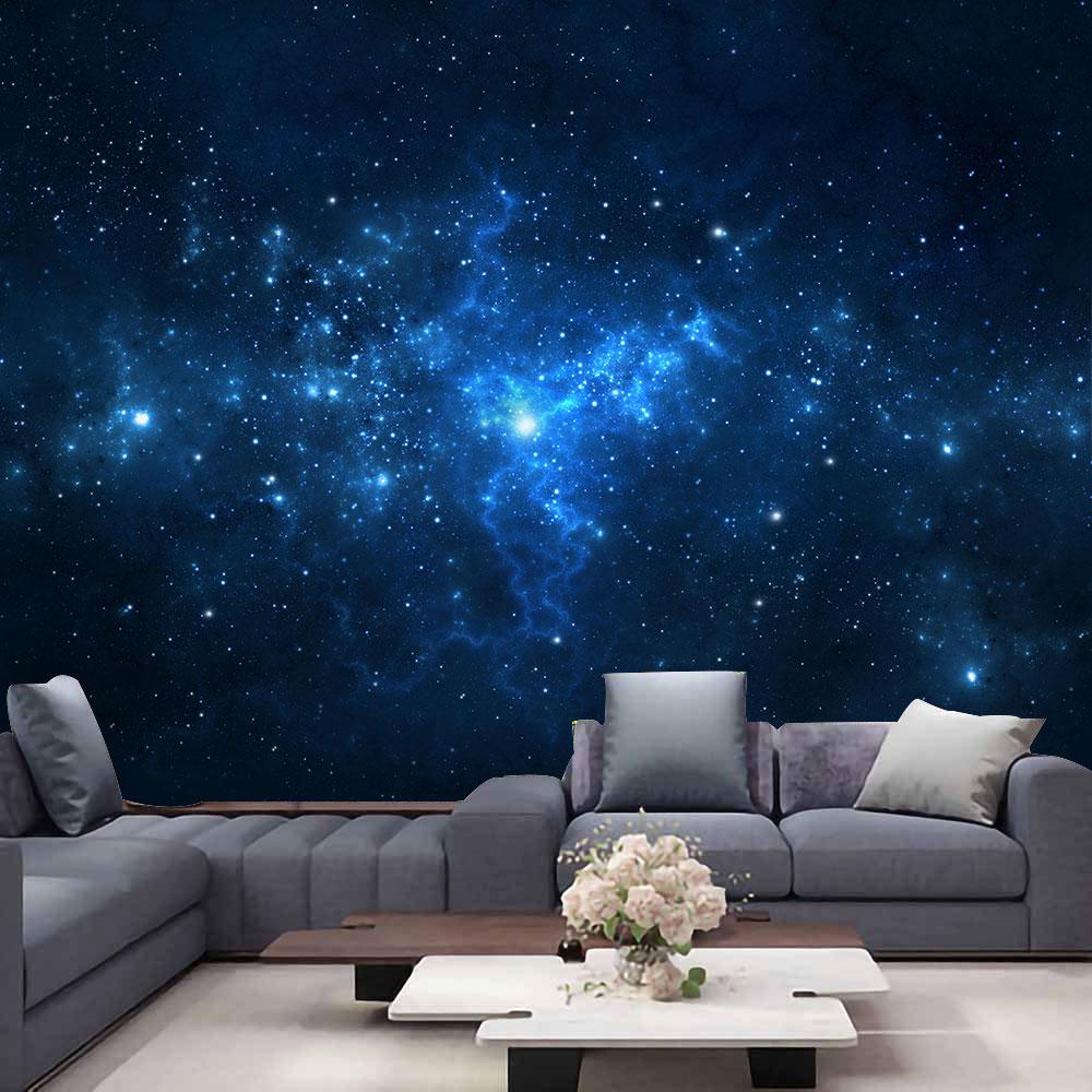 Mysteriöses Universum, Weltraum, Sternenhimmel, blauer Stern, Kunst-Wandteppich, psychedelischer Wandteppich für Schlafzimmer, Wohnzimmer, Dekoration