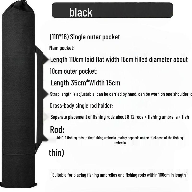 Lightweight Canvas Fishing Gear & Rod Storage Bag with Umbrella Holder