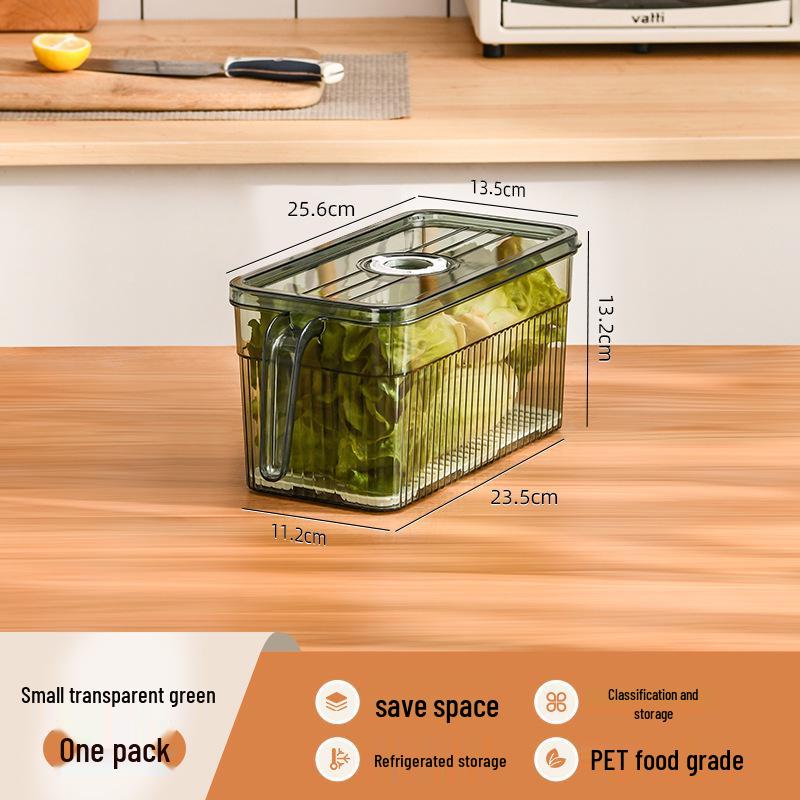 Large Capacity Transparent Plastic Refrigerator Storage Box with Draining Lid
