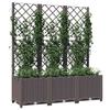 Garden Planter with Trellis Brown 120 X 40 X 136 Cm PP