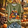 Women's V-Neck Casual Fashion Raglan Short Sleeve Tee, Color Print Top for Everyday Wear