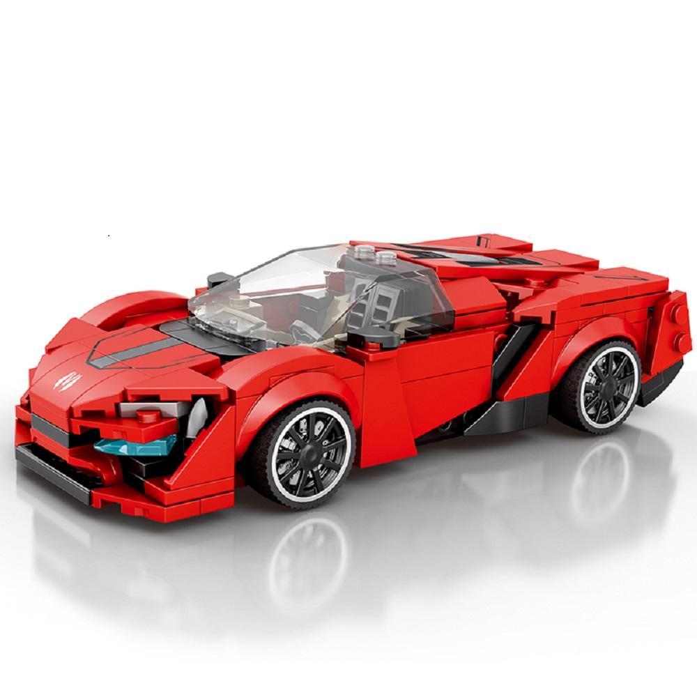Red Sports Car Building Block 301PCS City Vehicle Classic Racing Car Model Bricks Toys  Creative Collention Gift
