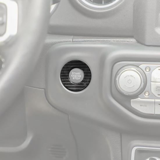 For Jeep Gladiator JT/JL 18-2025 Carbon Engine Start Stop Button Ring Cover Trim