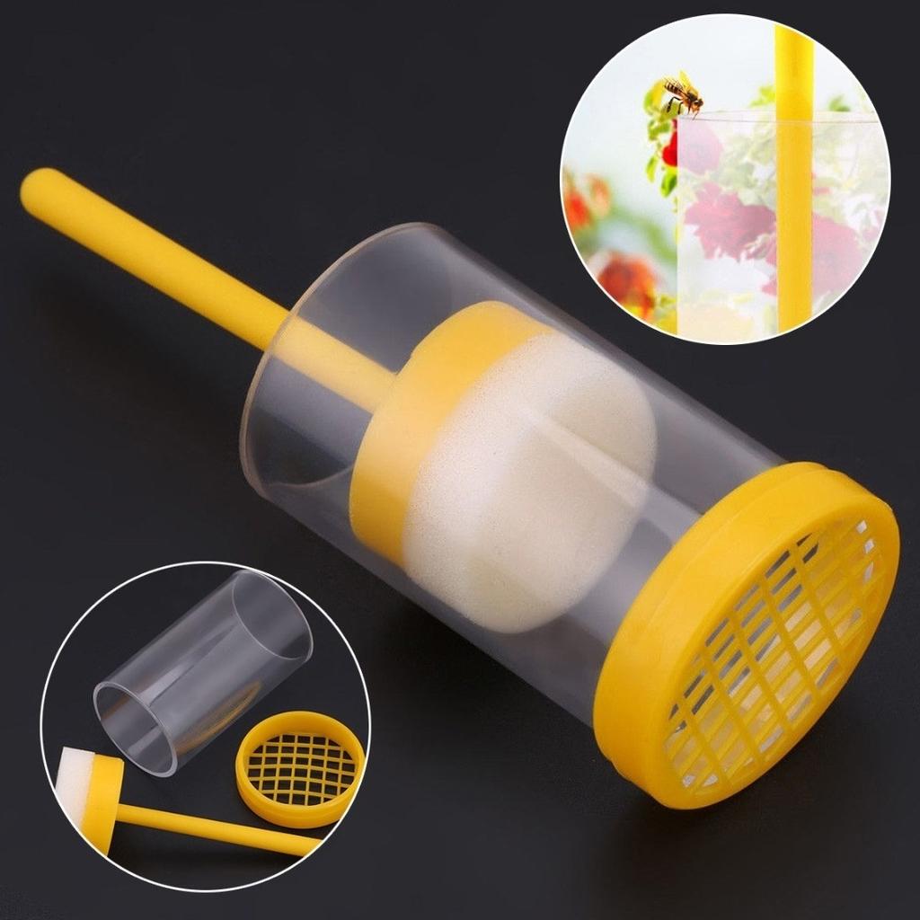 Plastic Queen Bee Marking Cage Marker Bottle W/ Plunger Beekeeping Equipment