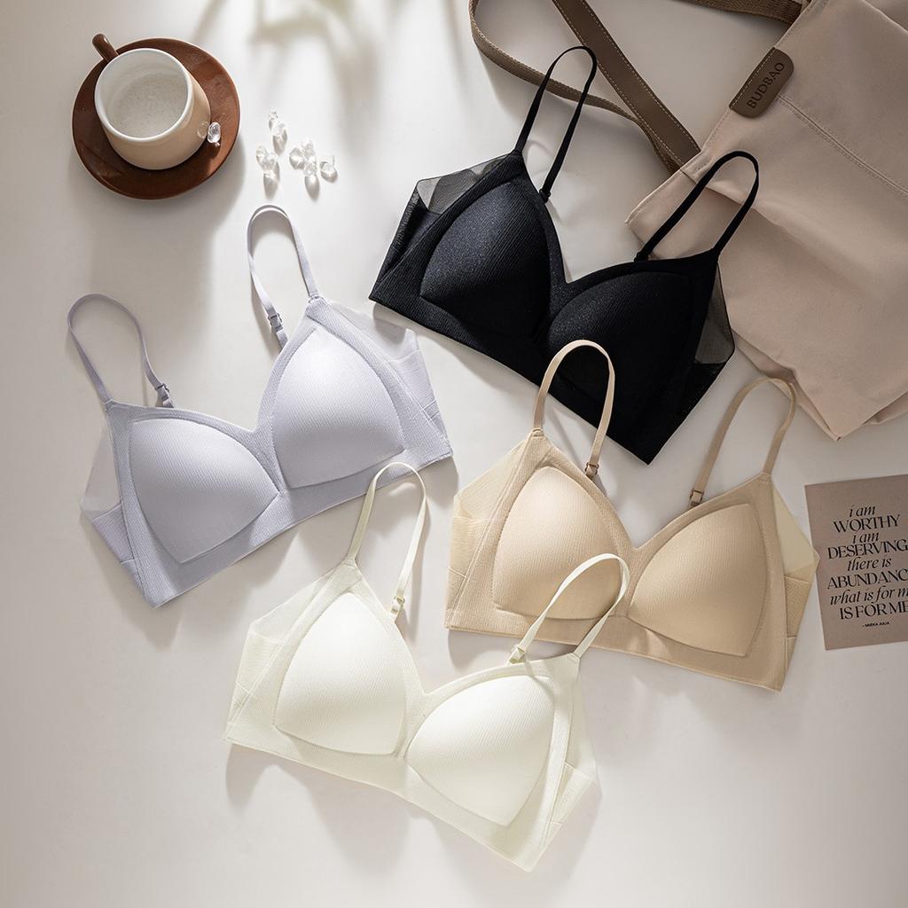 Traceless underwear women's thin breathable soft support jelly glue support no steel ring collection sub-breast U-shaped beauty back bra cover