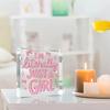 Design Featuring A Pink Room Decor, An Inspirational Gift for Women, Playful Aesthetic with Bow Dorm Decor, Female Office Decoration 