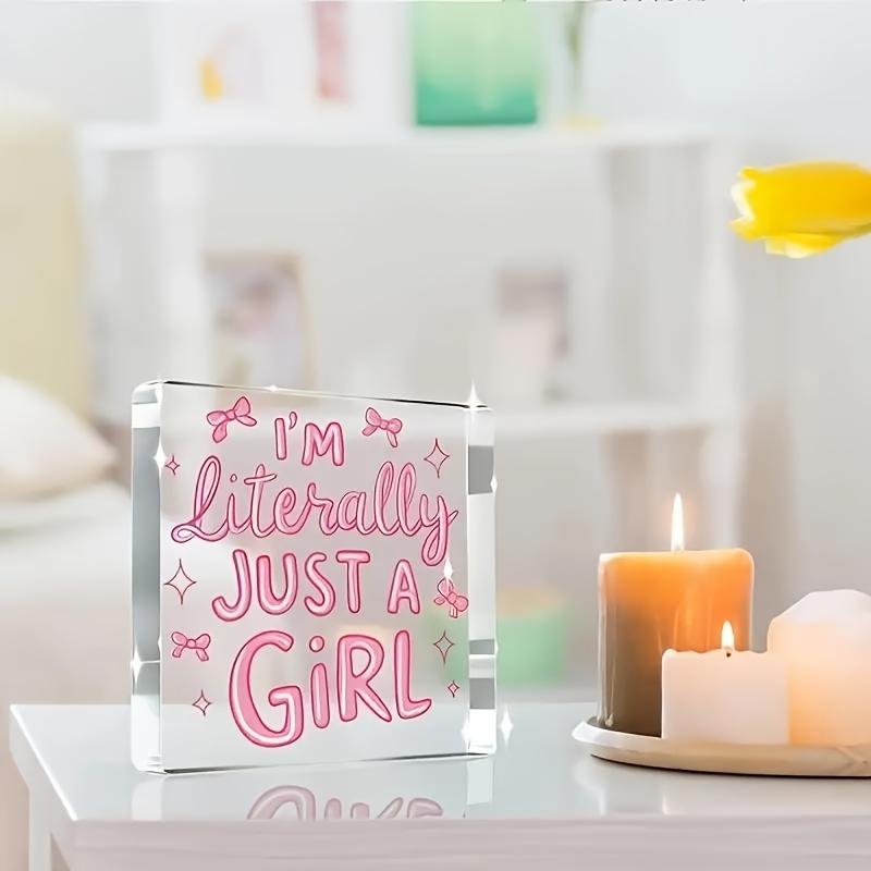 Design Featuring A Pink Room Decor, An Inspirational Gift for Women, Playful Aesthetic with Bow Dorm Decor, Female Office Decoration 